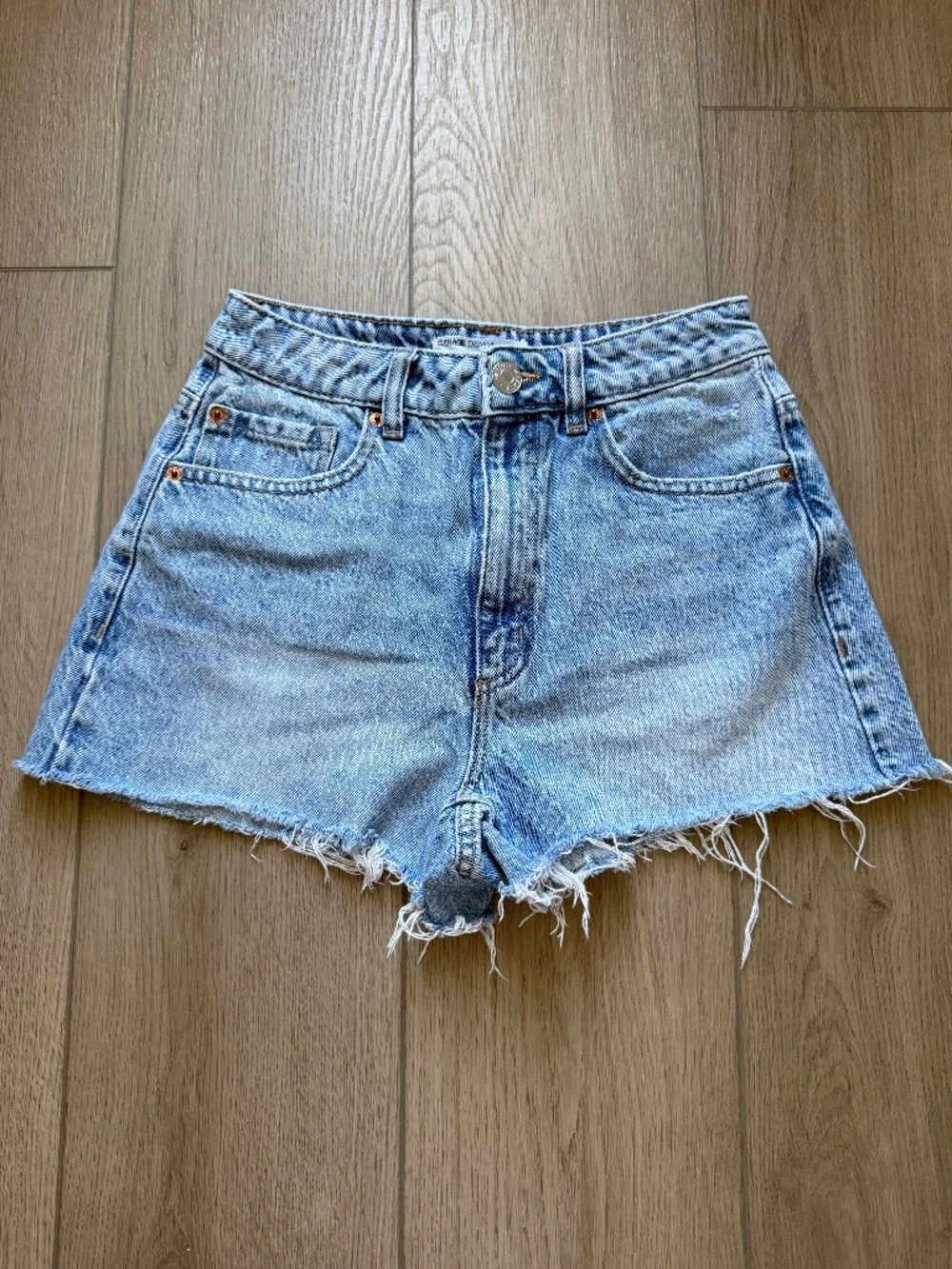 Garage blue denim festival shorts